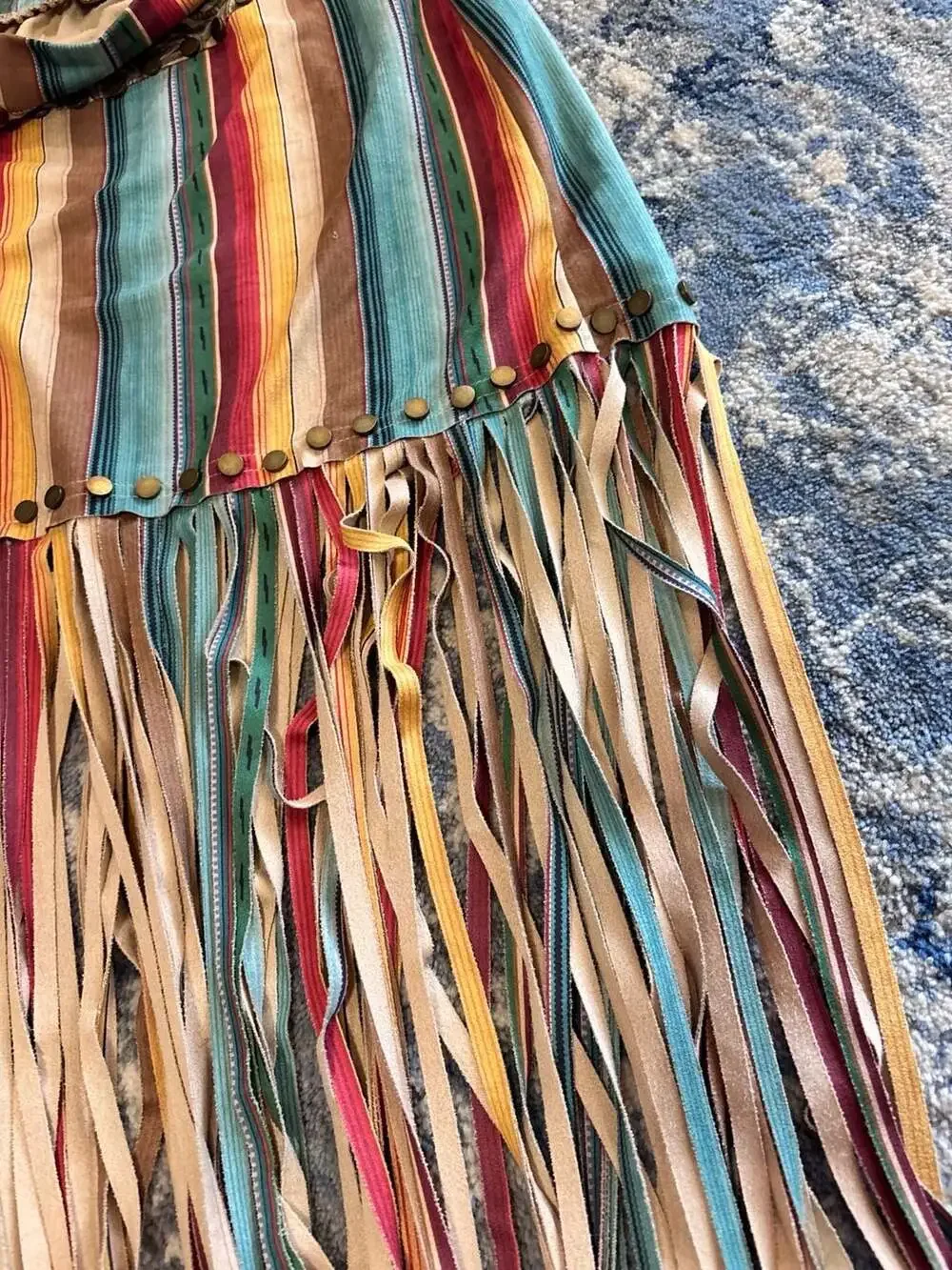 Fashion Express Fringe Skirt Size M Multicolor